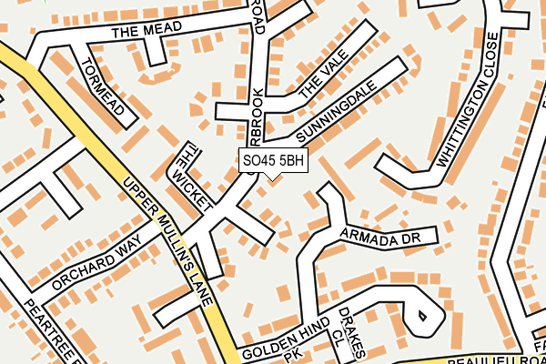 SO45 5BH map - OS OpenMap – Local (Ordnance Survey) SO45 5BH map - OS OpenMap – Local (Ordnance Survey)