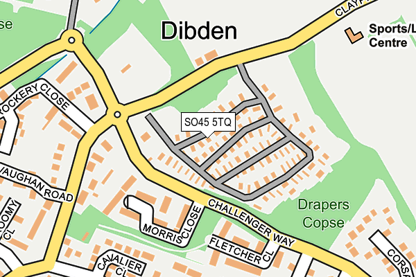 SO45 5TQ map - OS OpenMap – Local (Ordnance Survey) SO45 5TQ map - OS OpenMap – Local (Ordnance Survey)