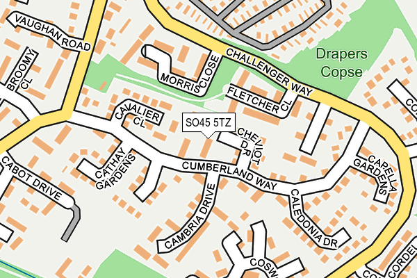 SO45 5TZ map - OS OpenMap – Local (Ordnance Survey) SO45 5TZ map - OS OpenMap – Local (Ordnance Survey)