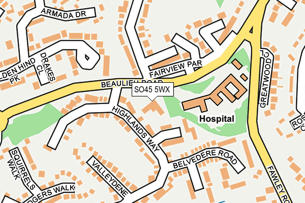 SO45 5WX map - OS OpenMap – Local (Ordnance Survey) SO45 5WX map - OS OpenMap – Local (Ordnance Survey)