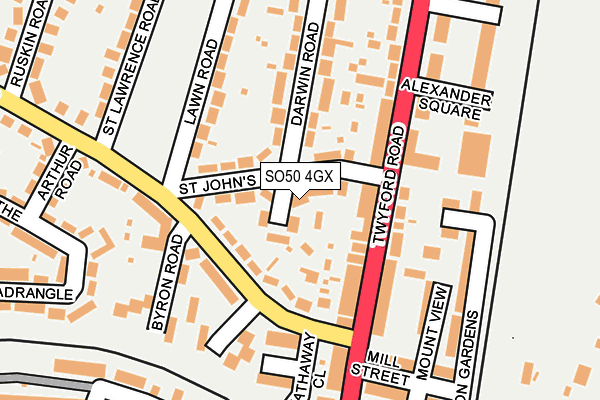 SO50 4GX map - OS OpenMap – Local (Ordnance Survey) SO50 4GX map - OS OpenMap – Local (Ordnance Survey)
