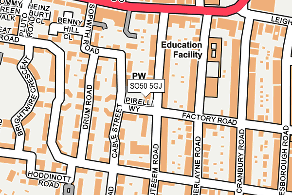 SO50 5GJ map - OS OpenMap – Local (Ordnance Survey) SO50 5GJ map - OS OpenMap – Local (Ordnance Survey)