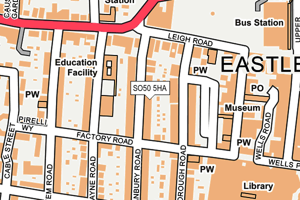 SO50 5HA map - OS OpenMap – Local (Ordnance Survey)