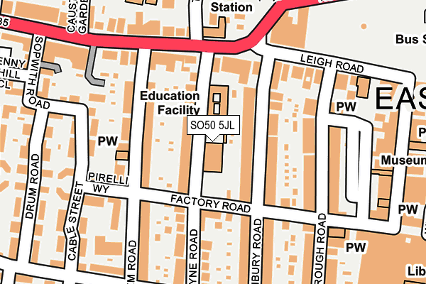 SO50 5JL map - OS OpenMap – Local (Ordnance Survey) SO50 5JL map - OS OpenMap – Local (Ordnance Survey)
