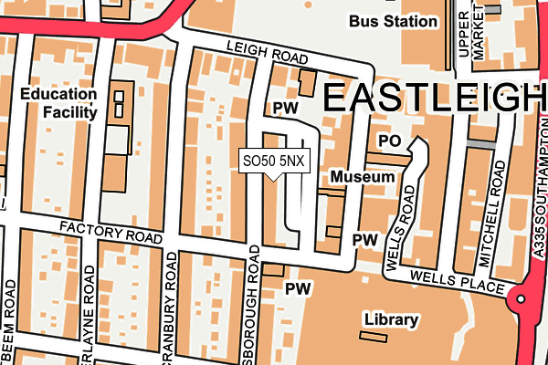 SO50 5NX map - OS OpenMap – Local (Ordnance Survey)