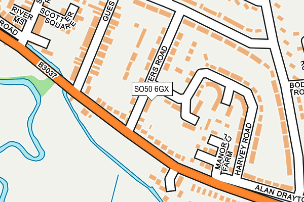 SO50 6GX map - OS OpenMap – Local (Ordnance Survey) SO50 6GX map - OS OpenMap – Local (Ordnance Survey)
