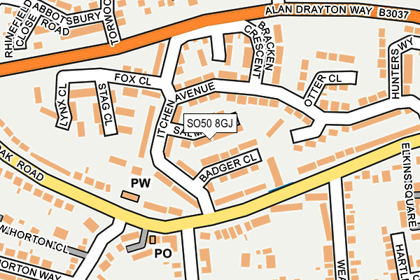 SO50 8GJ map - OS OpenMap – Local (Ordnance Survey) SO50 8GJ map - OS OpenMap – Local (Ordnance Survey)