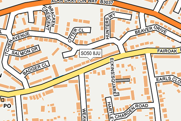SO50 8JU map - OS OpenMap – Local (Ordnance Survey) SO50 8JU map - OS OpenMap – Local (Ordnance Survey)