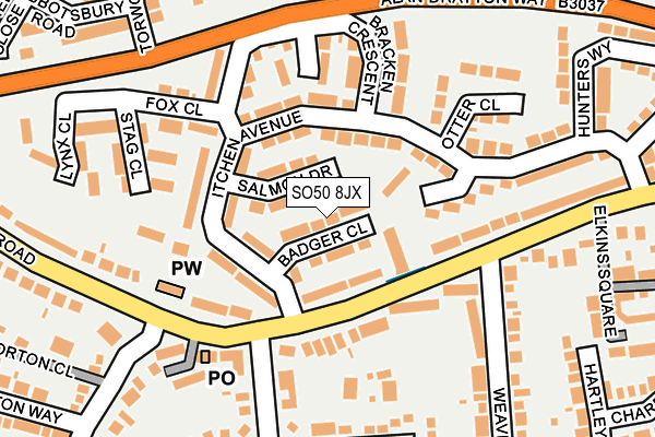 SO50 8JX map - OS OpenMap – Local (Ordnance Survey) SO50 8JX map - OS OpenMap – Local (Ordnance Survey)