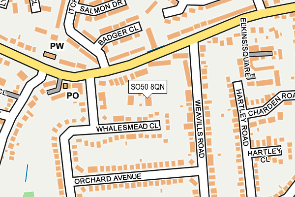 SO50 8QN map - OS OpenMap – Local (Ordnance Survey) SO50 8QN map - OS OpenMap – Local (Ordnance Survey)