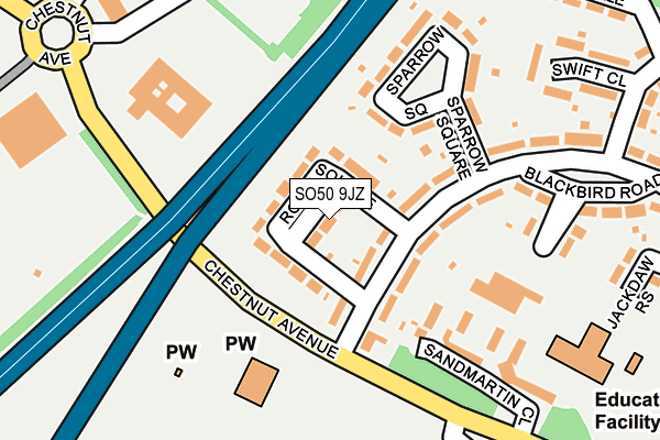 SO50 9JZ map - OS OpenMap – Local (Ordnance Survey) SO50 9JZ map - OS OpenMap – Local (Ordnance Survey)