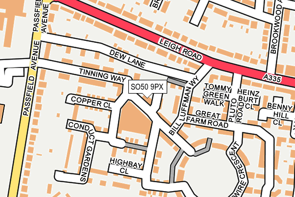 SO50 9PX map - OS OpenMap – Local (Ordnance Survey) SO50 9PX map - OS OpenMap – Local (Ordnance Survey)