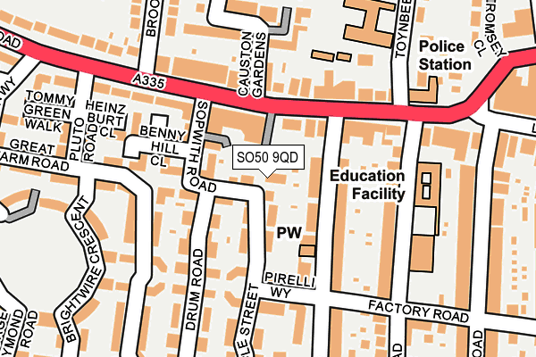 SO50 9QD map - OS OpenMap – Local (Ordnance Survey) SO50 9QD map - OS OpenMap – Local (Ordnance Survey)