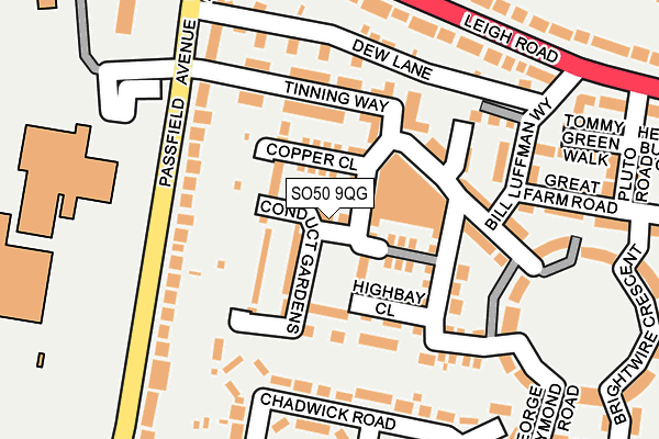 SO50 9QG map - OS OpenMap – Local (Ordnance Survey) SO50 9QG map - OS OpenMap – Local (Ordnance Survey)