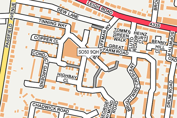 SO50 9QH map - OS OpenMap – Local (Ordnance Survey) SO50 9QH map - OS OpenMap – Local (Ordnance Survey)