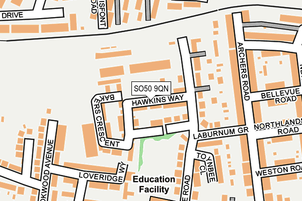 SO50 9QN map - OS OpenMap – Local (Ordnance Survey) SO50 9QN map - OS OpenMap – Local (Ordnance Survey)