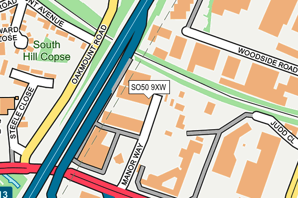 SO50 9XW map - OS OpenMap – Local (Ordnance Survey) SO50 9XW map - OS OpenMap – Local (Ordnance Survey)