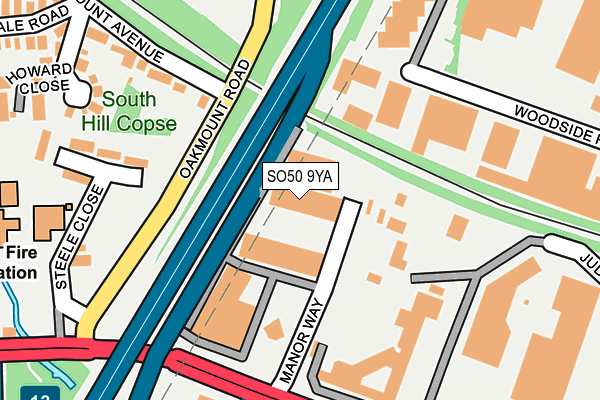 SO50 9YA map - OS OpenMap – Local (Ordnance Survey) SO50 9YA map - OS OpenMap – Local (Ordnance Survey)