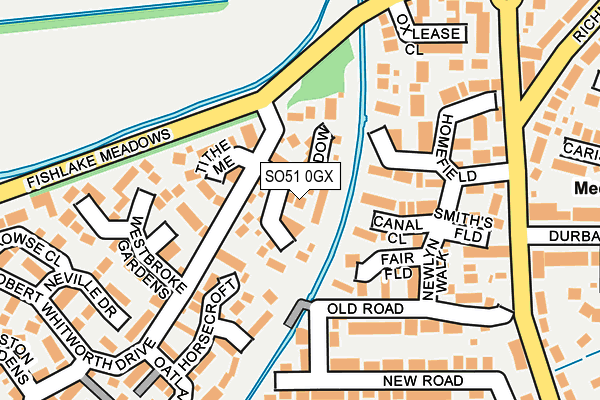 SO51 0GX map - OS OpenMap – Local (Ordnance Survey) SO51 0GX map - OS OpenMap – Local (Ordnance Survey)