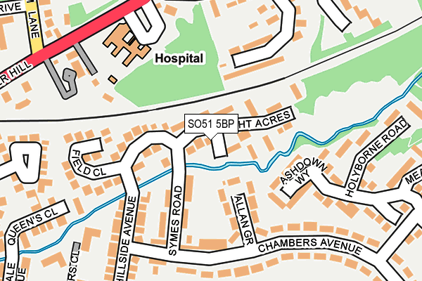 SO51 5BP map - OS OpenMap – Local (Ordnance Survey) SO51 5BP map - OS OpenMap – Local (Ordnance Survey)