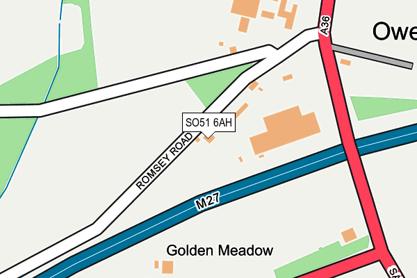 SO51 6AH map - OS OpenMap – Local (Ordnance Survey)