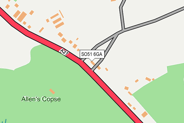SO51 6GA map - OS OpenMap – Local (Ordnance Survey) SO51 6GA map - OS OpenMap – Local (Ordnance Survey)