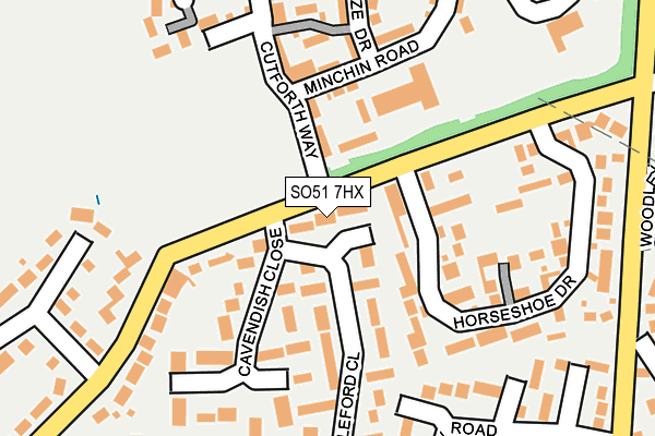 SO51 7HX map - OS OpenMap – Local (Ordnance Survey) SO51 7HX map - OS OpenMap – Local (Ordnance Survey)