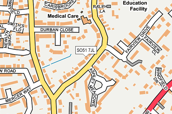 SO51 7JL map - OS OpenMap – Local (Ordnance Survey) SO51 7JL map - OS OpenMap – Local (Ordnance Survey)