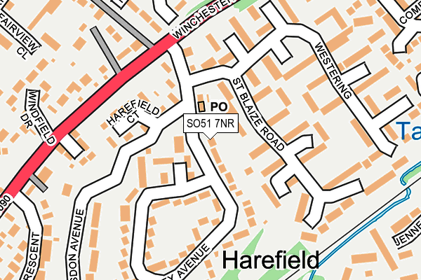 SO51 7NR map - OS OpenMap – Local (Ordnance Survey) SO51 7NR map - OS OpenMap – Local (Ordnance Survey)