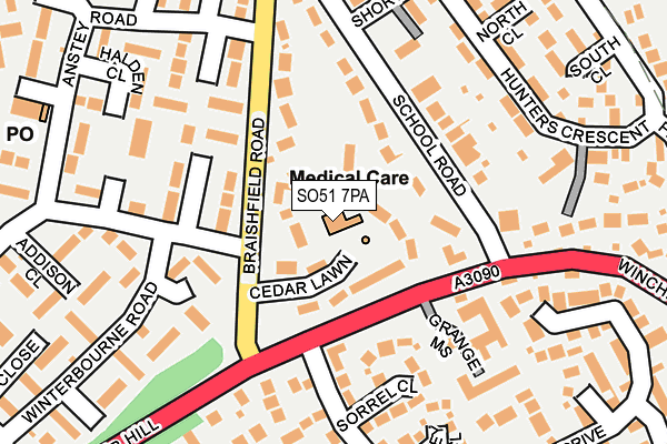 SO51 7PA map - OS OpenMap – Local (Ordnance Survey) SO51 7PA map - OS OpenMap – Local (Ordnance Survey)