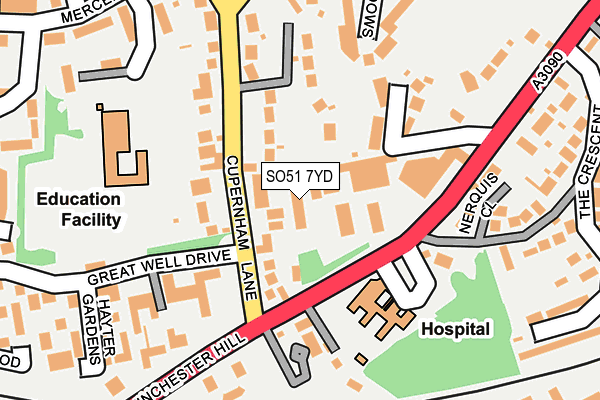 SO51 7YD map - OS OpenMap – Local (Ordnance Survey) SO51 7YD map - OS OpenMap – Local (Ordnance Survey)