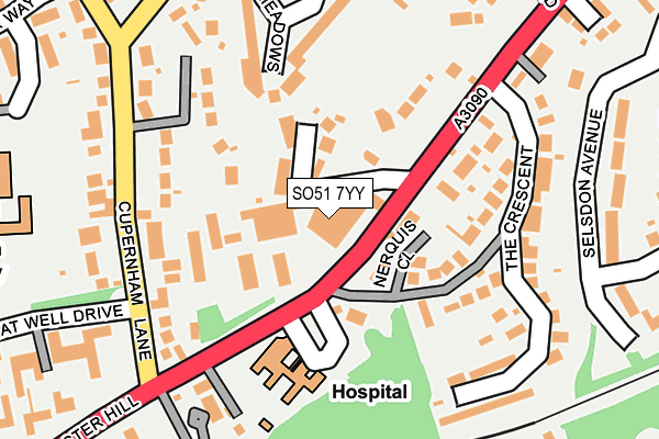SO51 7YY map - OS OpenMap – Local (Ordnance Survey) SO51 7YY map - OS OpenMap – Local (Ordnance Survey)