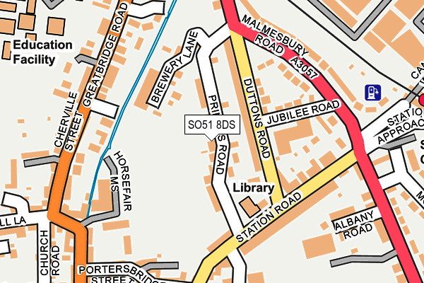 SO51 8DS map - OS OpenMap – Local (Ordnance Survey) SO51 8DS map - OS OpenMap – Local (Ordnance Survey)