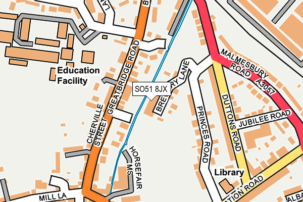 SO51 8JX map - OS OpenMap – Local (Ordnance Survey) SO51 8JX map - OS OpenMap – Local (Ordnance Survey)