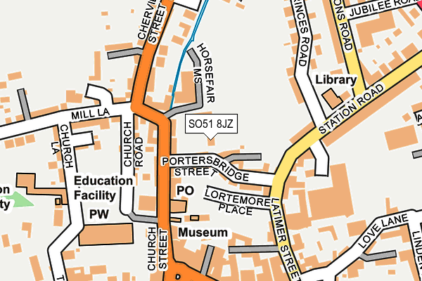 SO51 8JZ map - OS OpenMap – Local (Ordnance Survey) SO51 8JZ map - OS OpenMap – Local (Ordnance Survey)