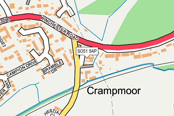 SO51 9AP map - OS OpenMap – Local (Ordnance Survey)