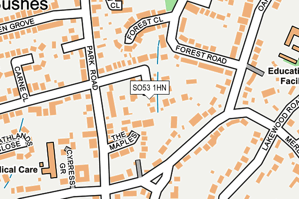 SO53 1HN map - OS OpenMap – Local (Ordnance Survey) SO53 1HN map - OS OpenMap – Local (Ordnance Survey)
