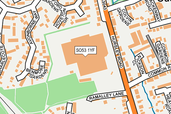 SO53 1YF map - OS OpenMap – Local (Ordnance Survey) SO53 1YF map - OS OpenMap – Local (Ordnance Survey)