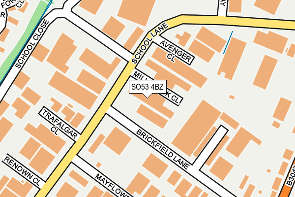 SO53 4BZ map - OS OpenMap – Local (Ordnance Survey) SO53 4BZ map - OS OpenMap – Local (Ordnance Survey)