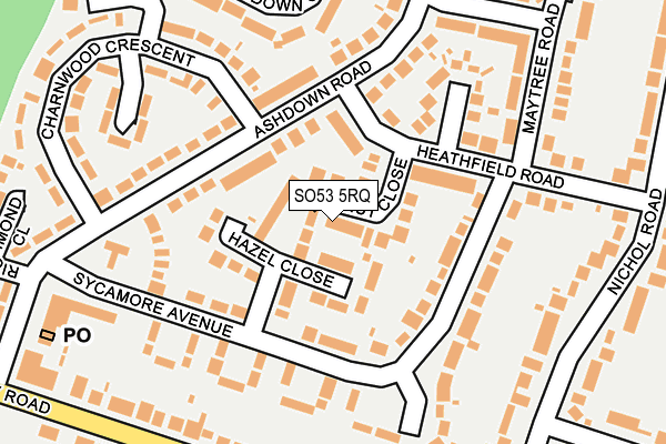 SO53 5RQ map - OS OpenMap – Local (Ordnance Survey) SO53 5RQ map - OS OpenMap – Local (Ordnance Survey)