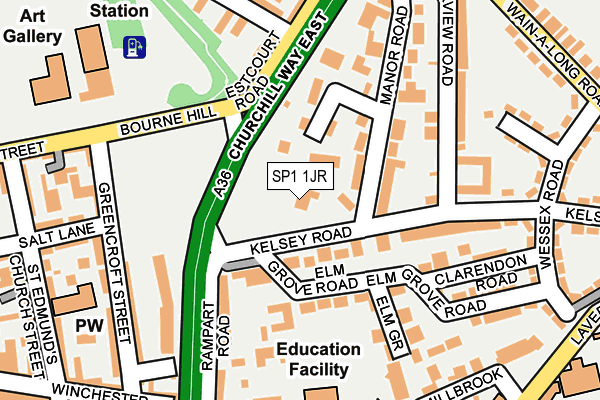 SP1 1JR map - OS OpenMap – Local (Ordnance Survey) SP1 1JR map - OS OpenMap – Local (Ordnance Survey)