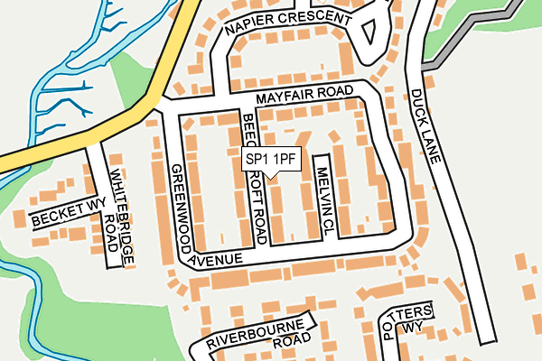 SP1 1PF map - OS OpenMap – Local (Ordnance Survey) SP1 1PF map - OS OpenMap – Local (Ordnance Survey)