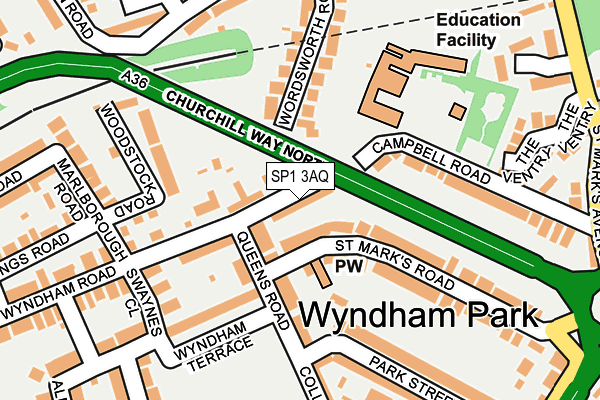 SP1 3AQ map - OS OpenMap – Local (Ordnance Survey) SP1 3AQ map - OS OpenMap – Local (Ordnance Survey)