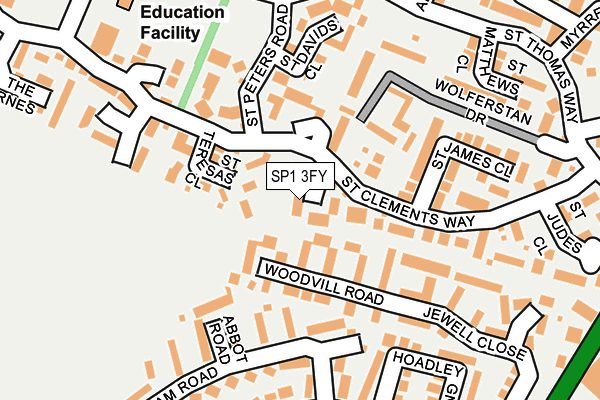 SP1 3FY map - OS OpenMap – Local (Ordnance Survey) SP1 3FY map - OS OpenMap – Local (Ordnance Survey)
