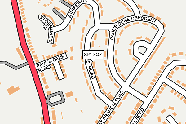 SP1 3QZ map - OS OpenMap – Local (Ordnance Survey) SP1 3QZ map - OS OpenMap – Local (Ordnance Survey)