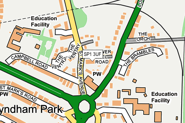 SP1 3UF map - OS OpenMap – Local (Ordnance Survey) SP1 3UF map - OS OpenMap – Local (Ordnance Survey)