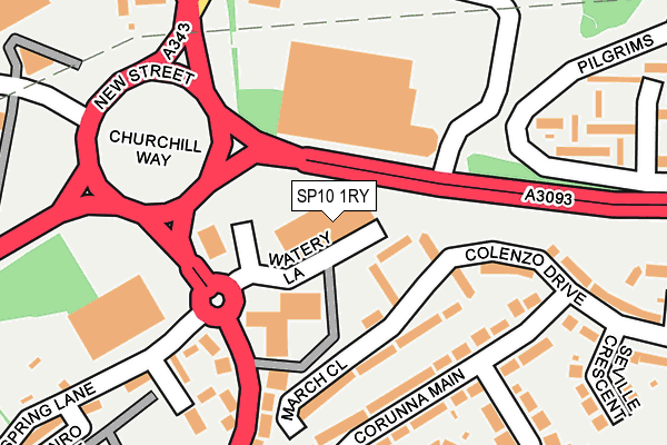 SP10 1RY map - OS OpenMap – Local (Ordnance Survey) SP10 1RY map - OS OpenMap – Local (Ordnance Survey)