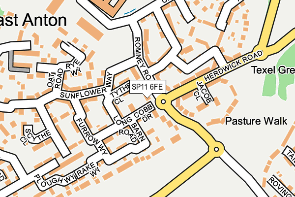 SP11 6FE map - OS OpenMap – Local (Ordnance Survey) SP11 6FE map - OS OpenMap – Local (Ordnance Survey)