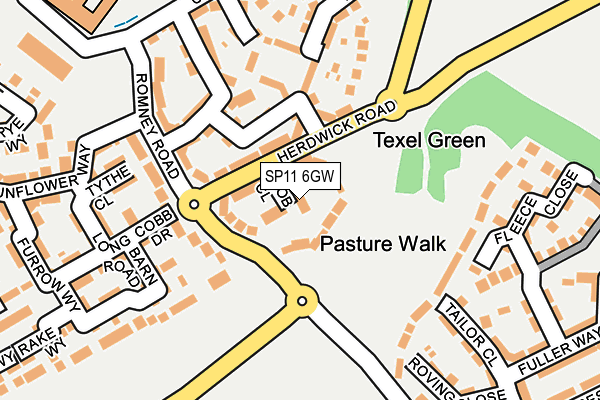 SP11 6GW map - OS OpenMap – Local (Ordnance Survey) SP11 6GW map - OS OpenMap – Local (Ordnance Survey)