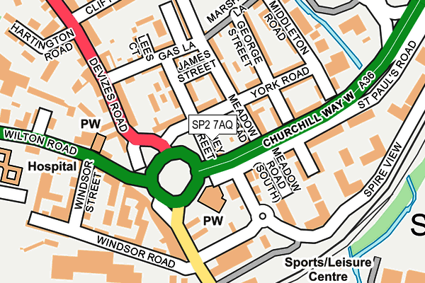 SP2 7AQ map - OS OpenMap – Local (Ordnance Survey) SP2 7AQ map - OS OpenMap – Local (Ordnance Survey)